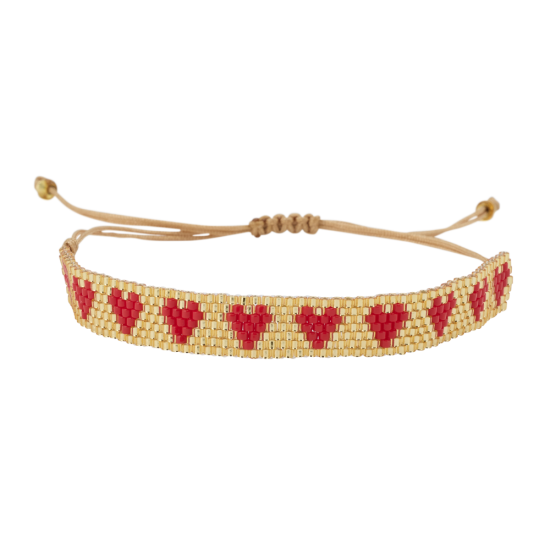 Bracelet en perles Or/Rouge – Image 4