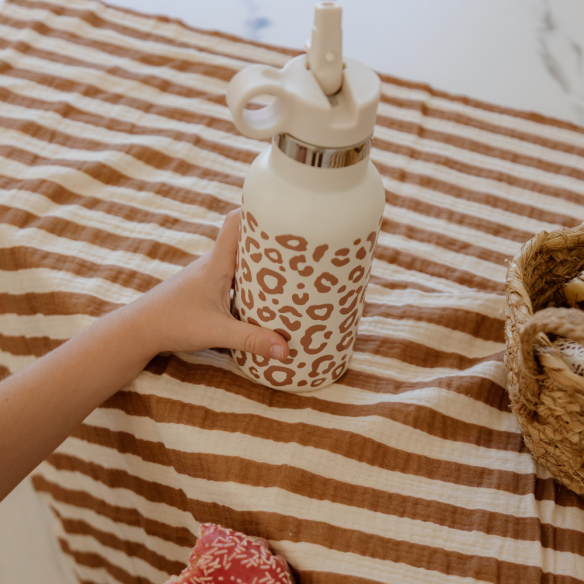 Gourde acier inox crème léopard – Image 3