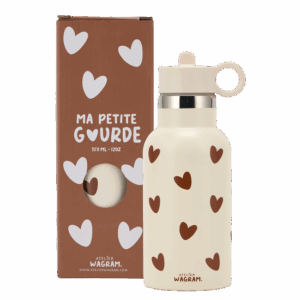 Gourde acier inox crème Coeur