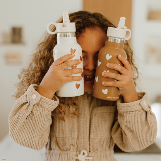 Gourde acier inox crème Coeur – Image 4