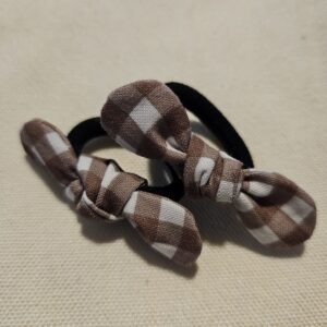 Elastiques nœud pour enfant Vichy F (lot de 2)