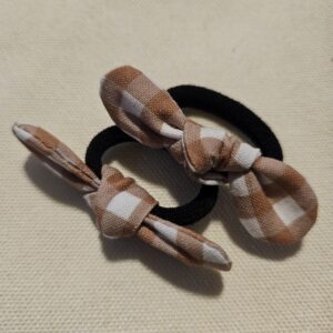 Elastiques nœud pour enfant Vichy D (lot de 2)