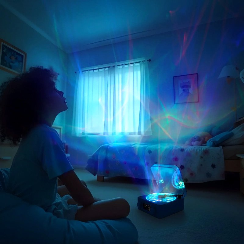 Veilleuse tourne-disque sensoriel magic wave Rose – Image 5