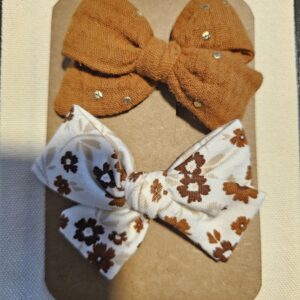 Lot de 2 pinces Noeud marrons