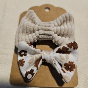 Lot de 2 mini pinces beige