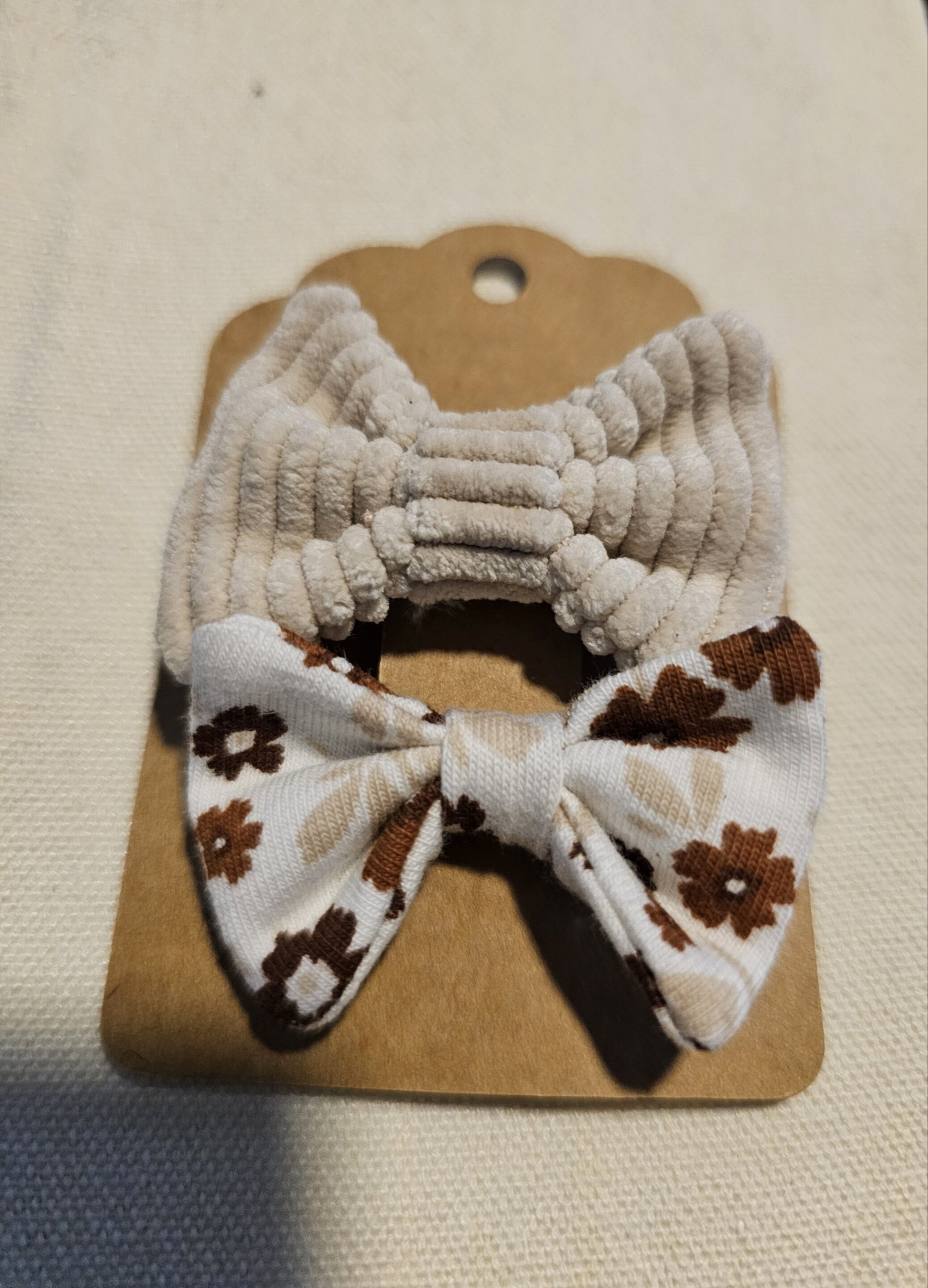 Lot de 2 mini pinces beige