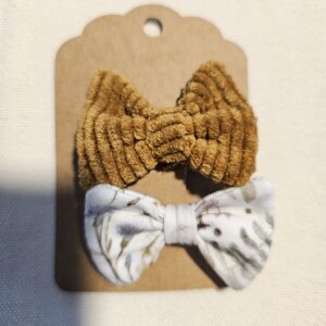 Lot de 2 mini pinces velour et fleuri