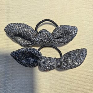 Elastiques nœud pour enfant noir pailletés