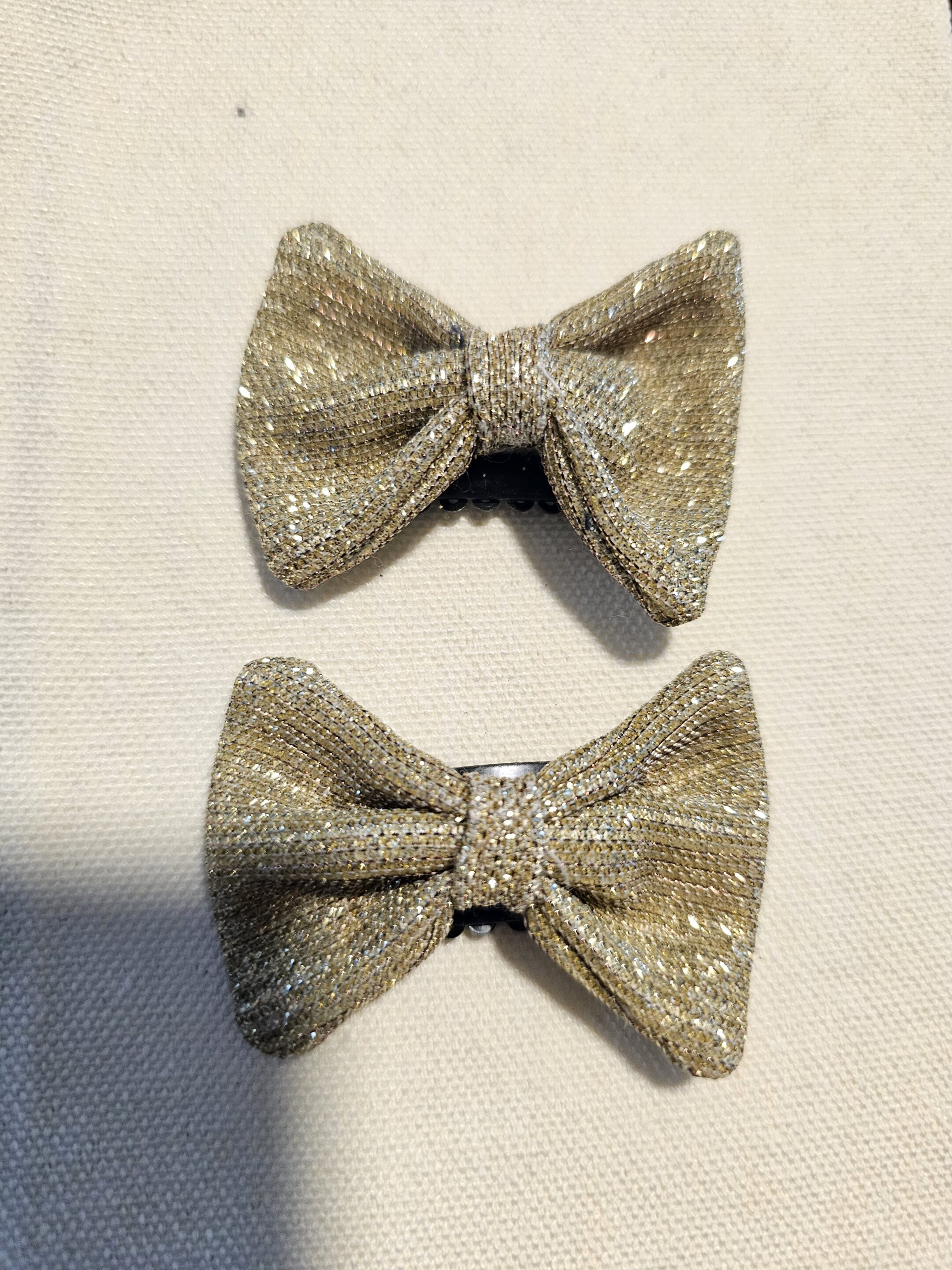 Lot de 2 mini barrettes antiglisse dorées