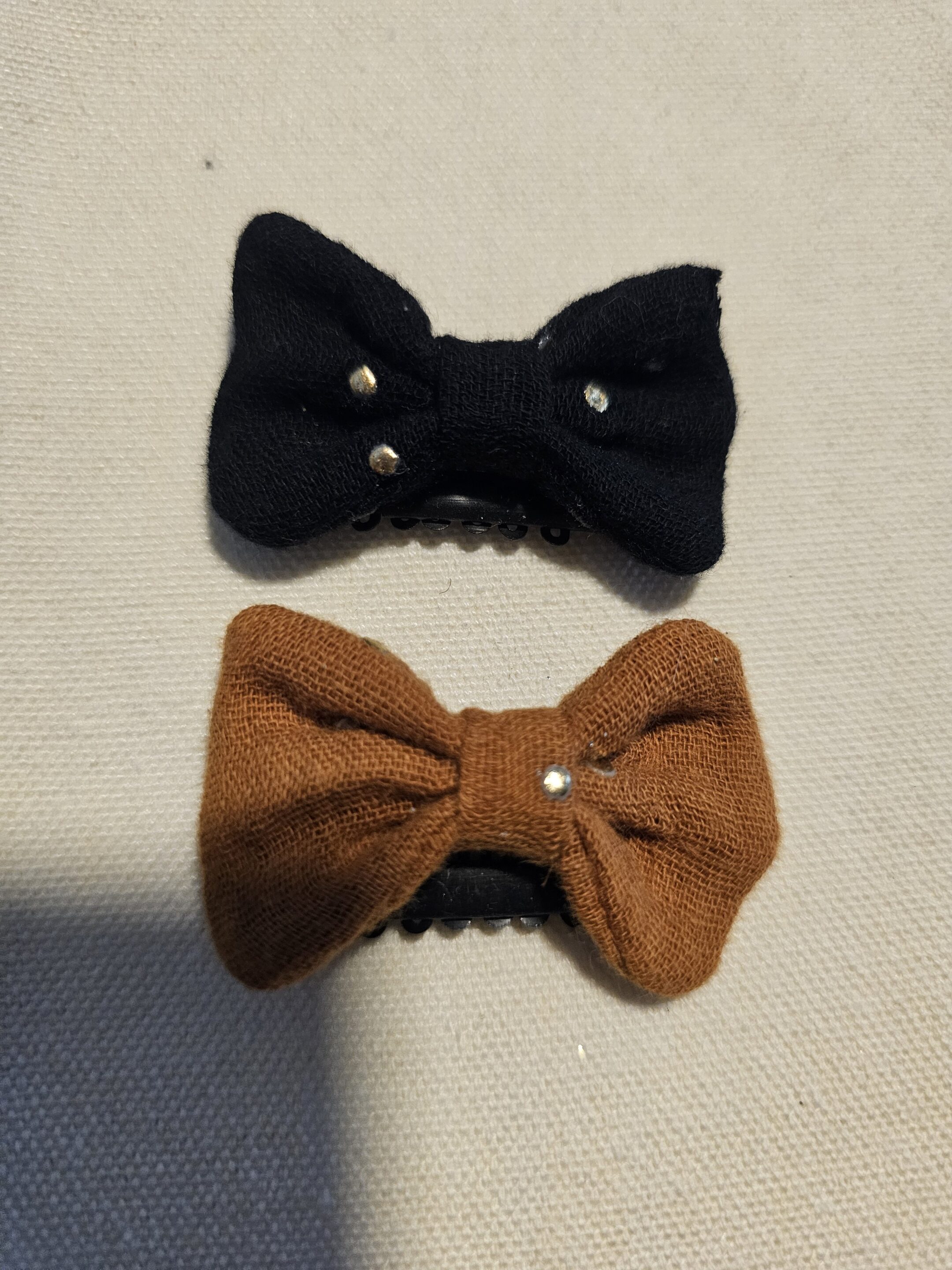 Lot de 2 mini barrettes antiglisse noir et marron