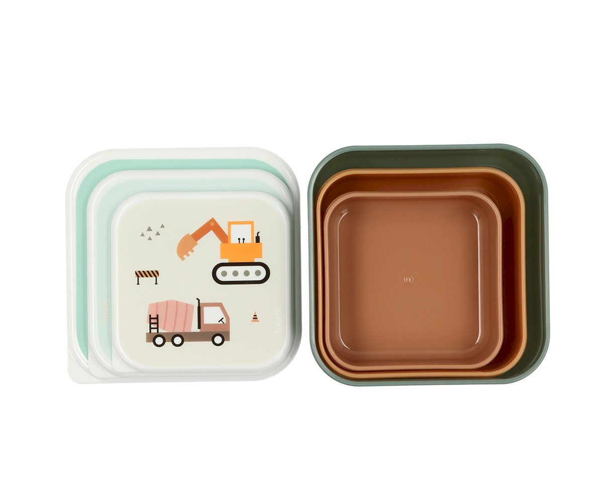 Lot de 3 boîtes à goûter ou pique nique Véhicules de chantier Trucks – Image 6