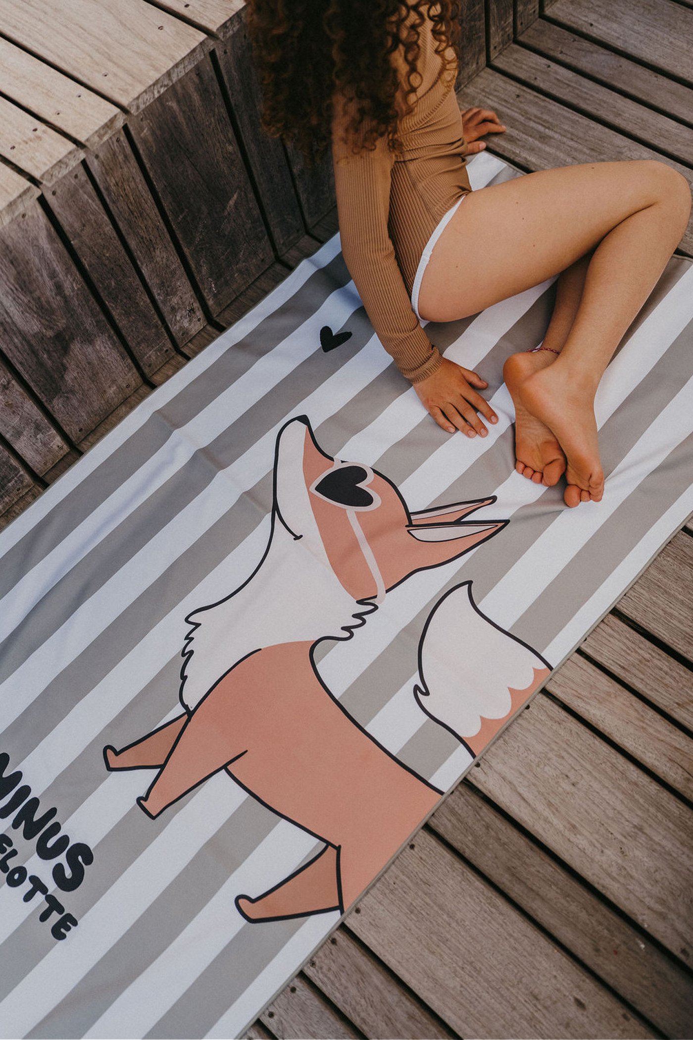 Serviette de plage " Minus à la flotte " Renard