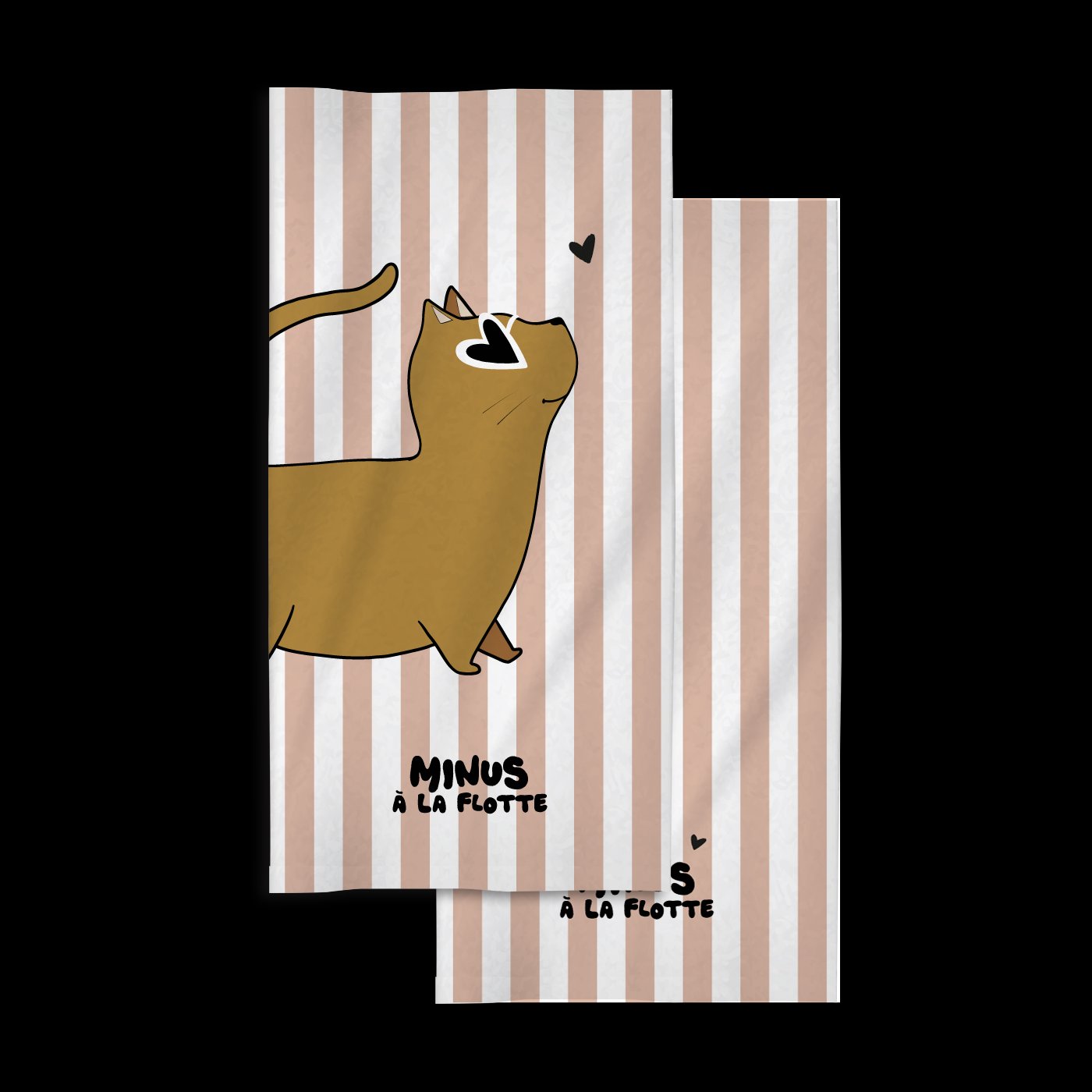 Serviette de plage " Minus à la flotte " Chat