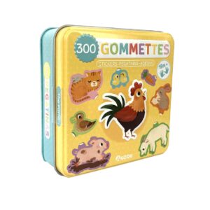 Boîte de 300 gommettes métal - La ferme