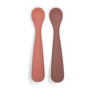 Cuillère souple en silicone Blush - lot de 2