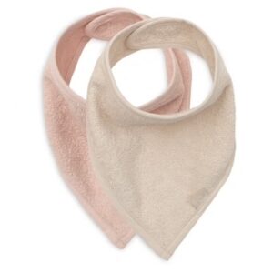 Bavoir Bandana Silk Rose & Sand - 2 Unités