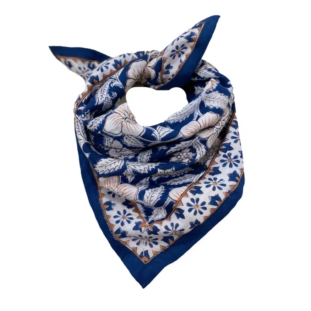 Foulards Bébé, Enfant Delhi Cobalt 5O cm