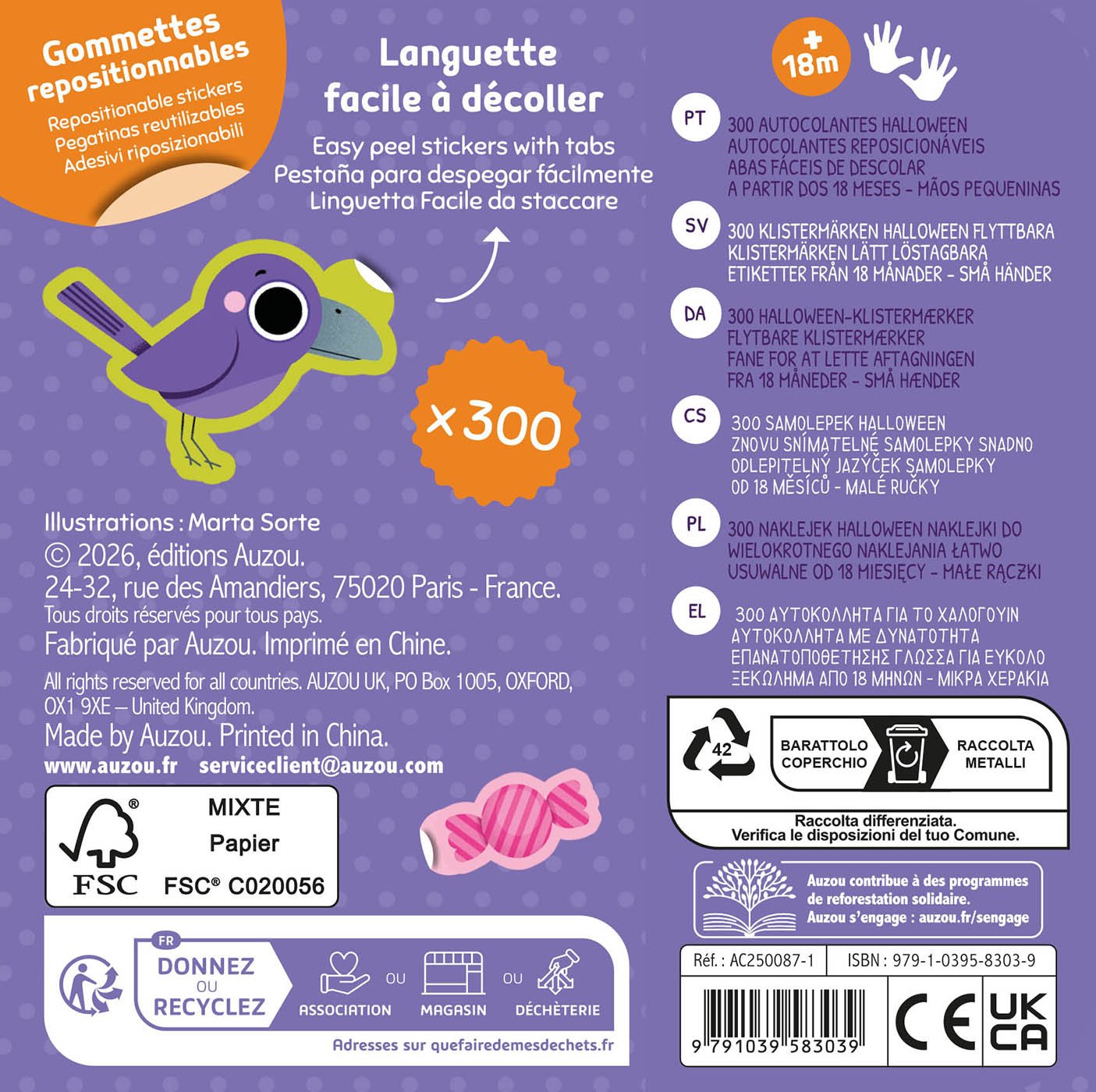 Boîte de 300 gommettes métal - Halloween – Image 2