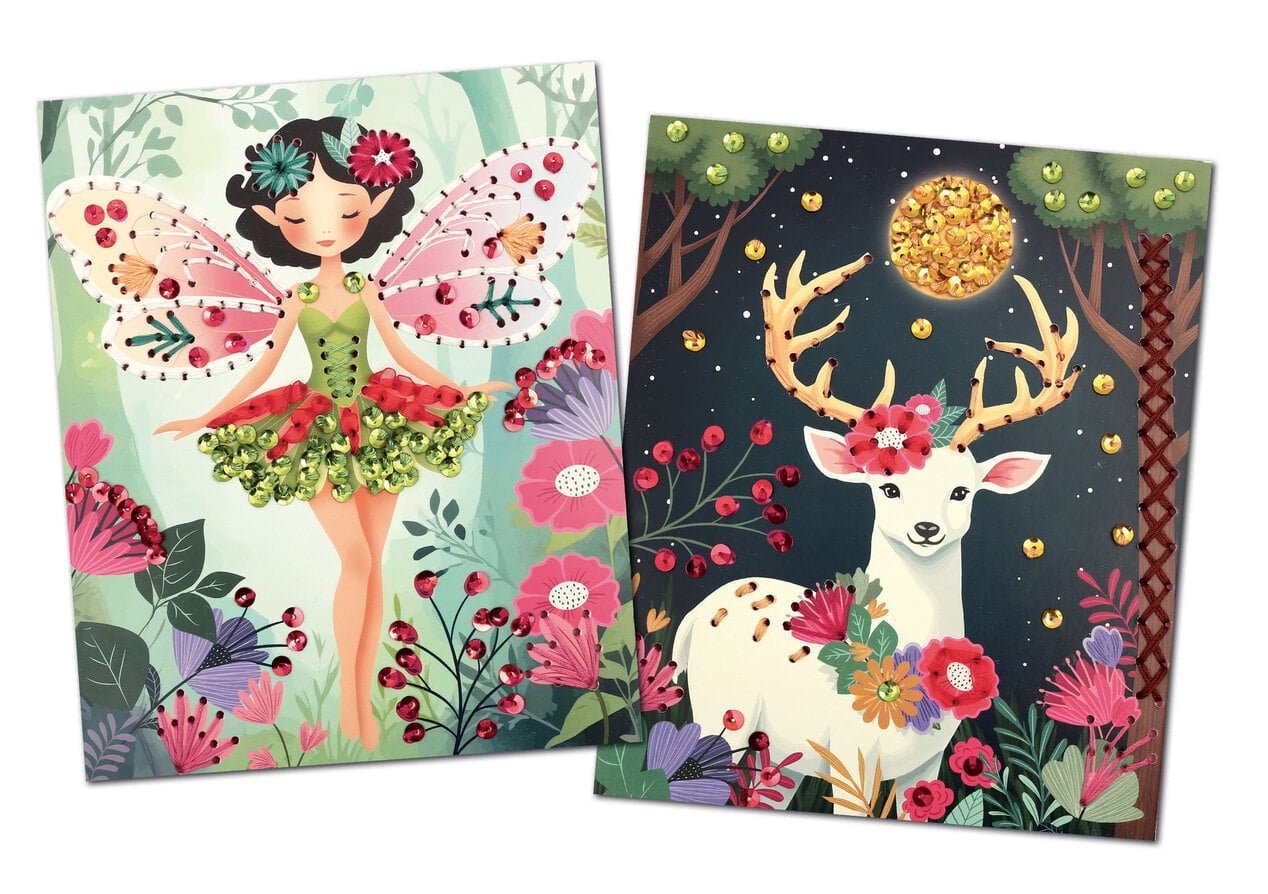 Cartes à broder Forêt enchantée