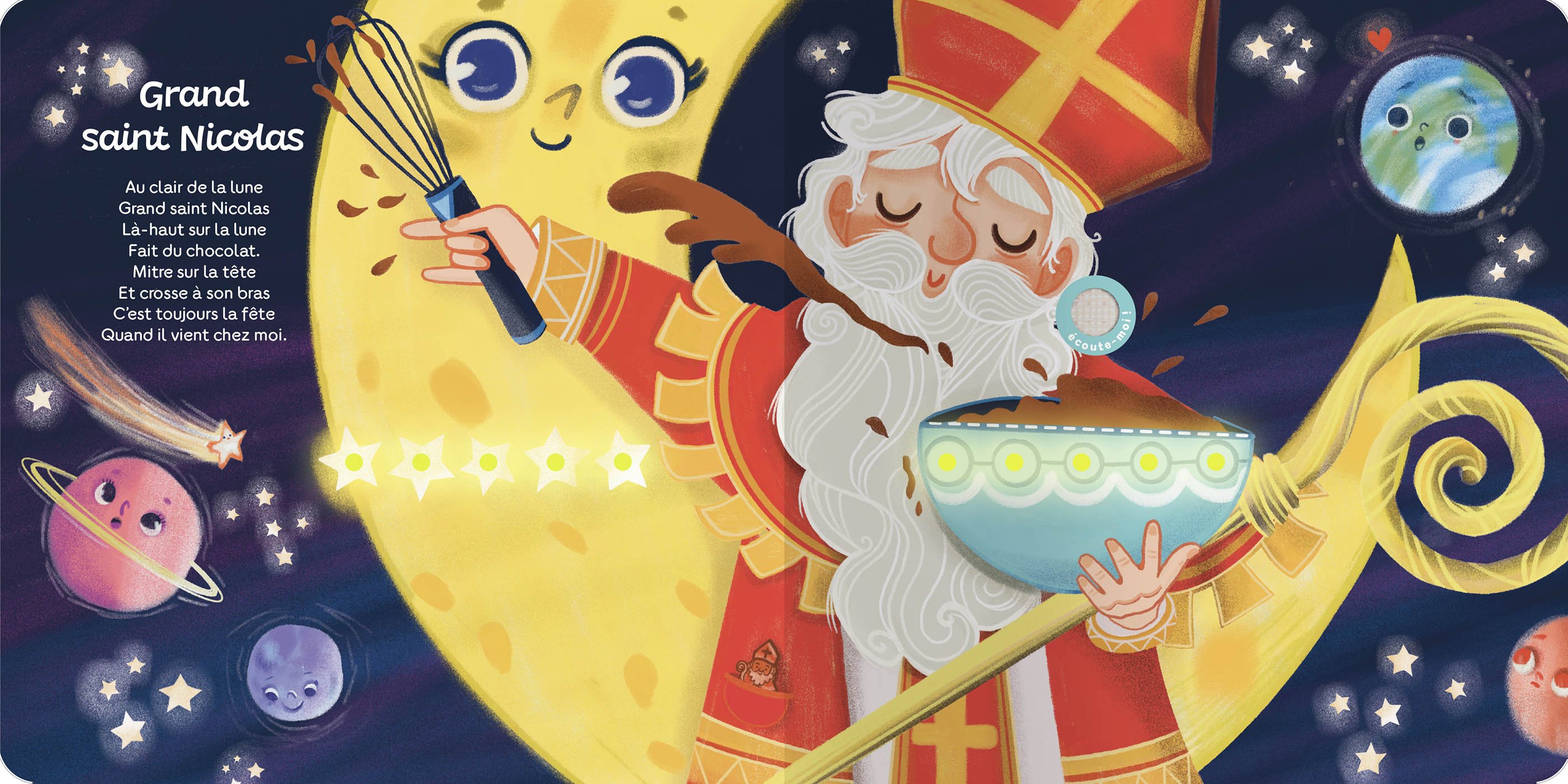 MES CHANSONS AVEC SAINT NICOLAS - UN LIVRE SONORE ET LUMINEUX ! – Image 2