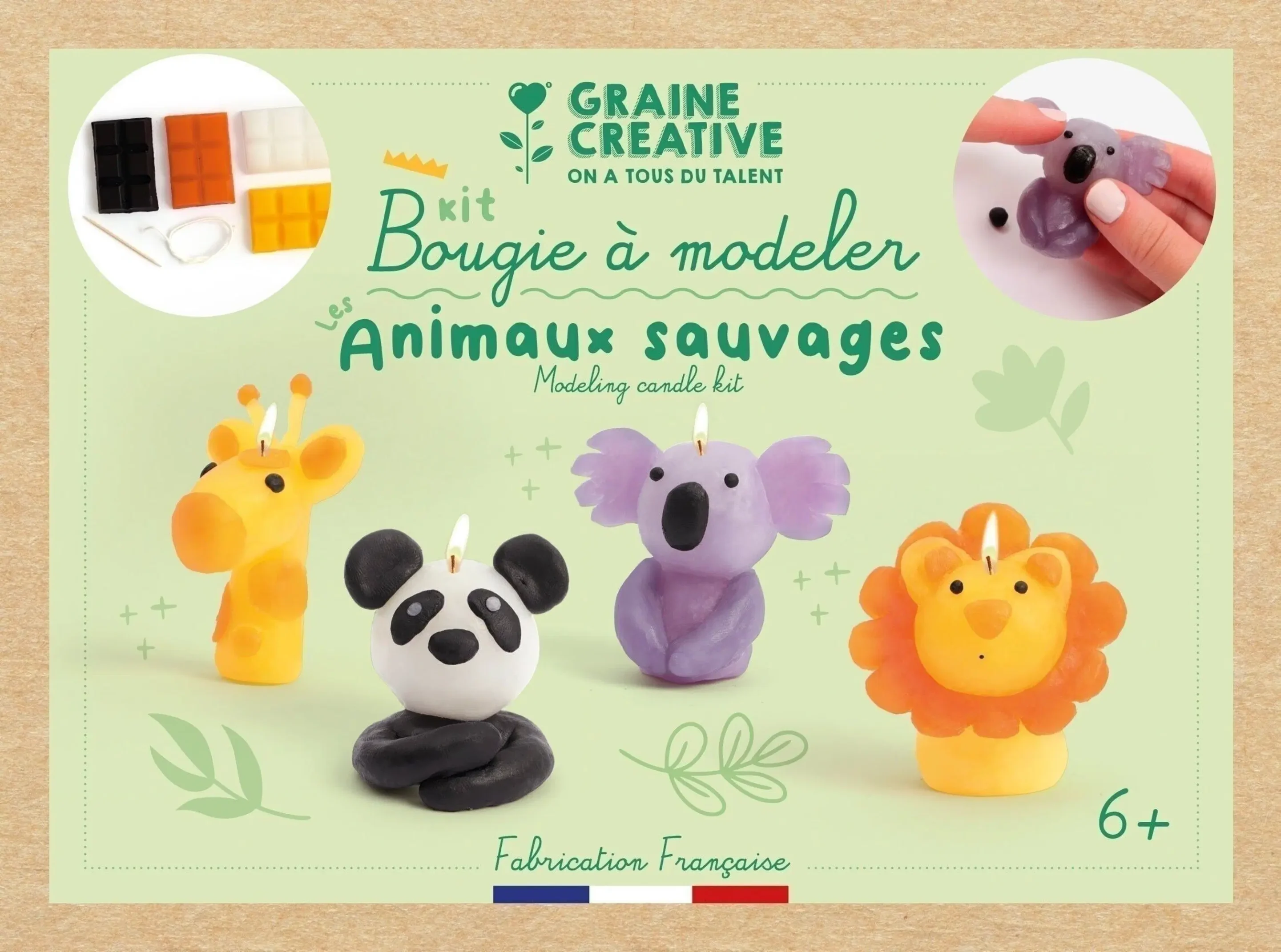 Bougie à modeler Animaux sauvages