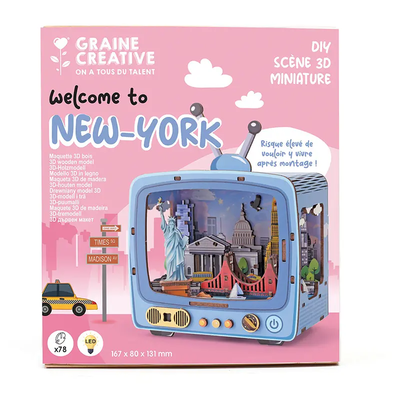 MAQUETTE 3D BOIS TV NEW YORK